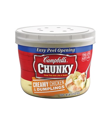 CAMPBELL'S® CHUNKY™ CREAMY CHICKEN AND DUMPLINGS
CAMPBELL'S® CHUNKY™ CREAMY CHICKEN AND DUMPLINGS