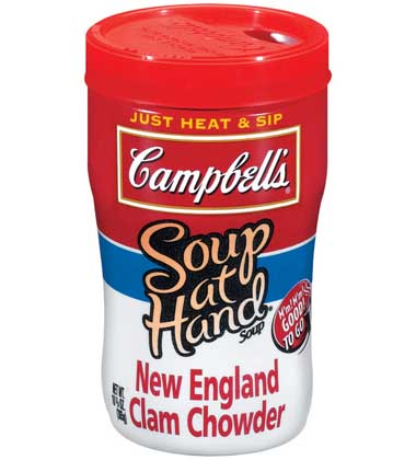 CAMPBELL'S® SOUP AT HAND™ NEW ENGLAND CLAM CHOWDER
CAMPBELL'S® SOUP AT HAND™ NEW ENGLAND CLAM CHOWDER