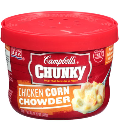 CAMPBELL'S® CHUNKY™ CHUNKY CHICKEN CORN CHOWDER
CAMPBELL'S® CHUNKY™ CHUNKY CHICKEN CORN CHOWDER