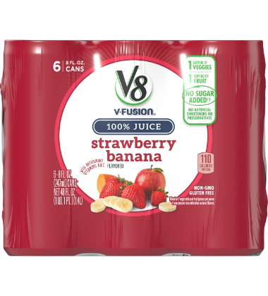 V8 V-FUSION® STRAWBERRY BANANA 6-PACK
V8 V-FUSION® STRAWBERRY BANANA 6-PACK