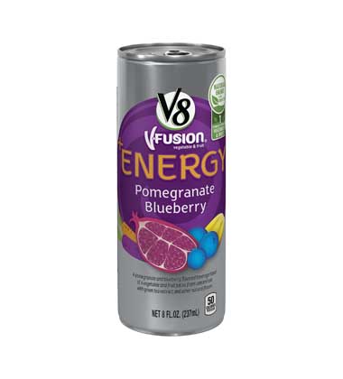V8® V-FUSION® POMEGRANATE BLUEBERRY ENERGY DRINK
V8® V-FUSION® POMEGRANATE BLUEBERRY ENERGY DRINK
