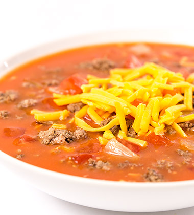 CHEESEBURGER SOUP WITH CAMPBELL'S® HEALTHY REQUEST® TOMATO SOUP (K12) CHEESEBURGER SOUP WITH CAMPBELL'S® HEALTHY REQUEST® TOMATO SOUP (K12)