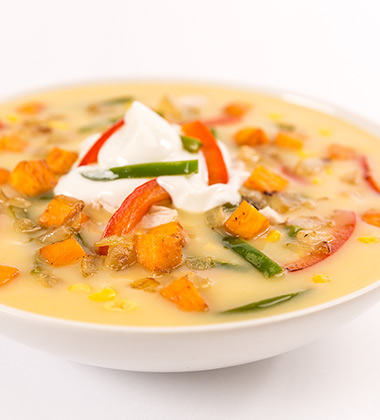 SWEET POTATO, CHICKEN & CORN CHOWDER SOUP SWEET POTATO, CHICKEN & CORN CHOWDER SOUP