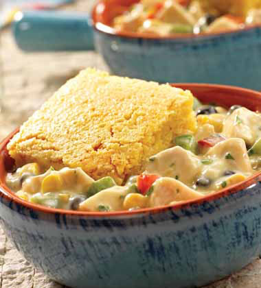 SOUTHWEST CHICKEN POT PIE WITH CORN BREAD TOPPING SOUTHWEST CHICKEN POT PIE WITH CORN BREAD TOPPING