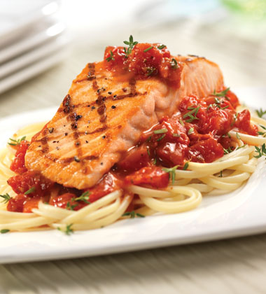 GRILLED SALMON WITH POMODORO SAUCE GRILLED SALMON WITH POMODORO SAUCE
