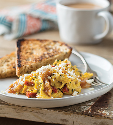 MEXICAN SCRAMBLED EGGS MADE WITH V8® SPICY HOT VEGETABLE JUICE AND PACE® SALSA MEXICAN SCRAMBLED EGGS MADE WITH V8® SPICY HOT VEGETABLE JUICE AND PACE® SALSA