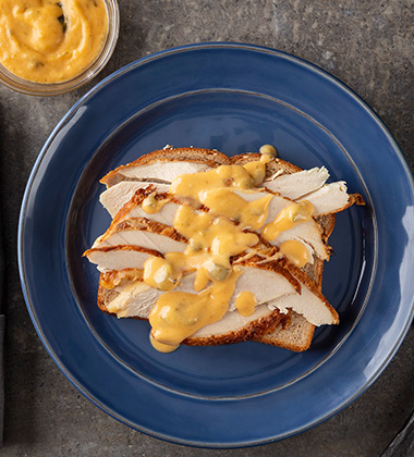 ROASTED POBLANO & WHITE CHEDDAR GRAVY MADE WITH CAMPBELL'S® RESERVE ROASTED POBLANO & WHITE CHEDDAR ROASTED POBLANO & WHITE CHEDDAR GRAVY MADE WITH CAMPBELL'S® RESERVE ROASTED POBLANO & WHITE CHEDDAR