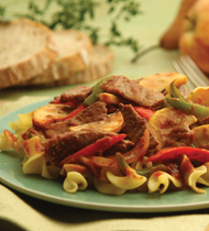 BEEF AND VEGETABLES OVER NOODLES BEEF AND VEGETABLES OVER NOODLES