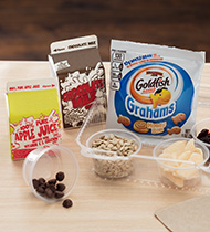 MORNING MEDLEY TRAIL MIX MADE WITH GOLDFISH® GRAHAMS BAKED WITH WHOLE GRAIN HONEY BUN MORNING MEDLEY TRAIL MIX MADE WITH GOLDFISH® GRAHAMS BAKED WITH WHOLE GRAIN HONEY BUN