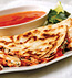 GOAT CHEESE AND BASIL PESTO QUESADILLAS WITH ROASTED RED PEPPER SAUCE GOAT CHEESE AND BASIL PESTO QUESADILLAS WITH ROASTED RED PEPPER SAUCE