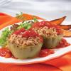 STUFFED GREEN PEPPERS WITH BEEF AND SAUCE STUFFED GREEN PEPPERS WITH BEEF AND SAUCE