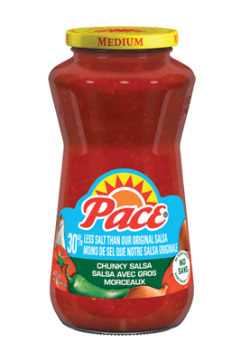 Salsa moyenne Pace® avec gros morceaux, 30 % moins de sel