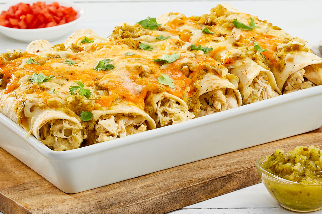 Enchiladas verde au poulet et au fromage