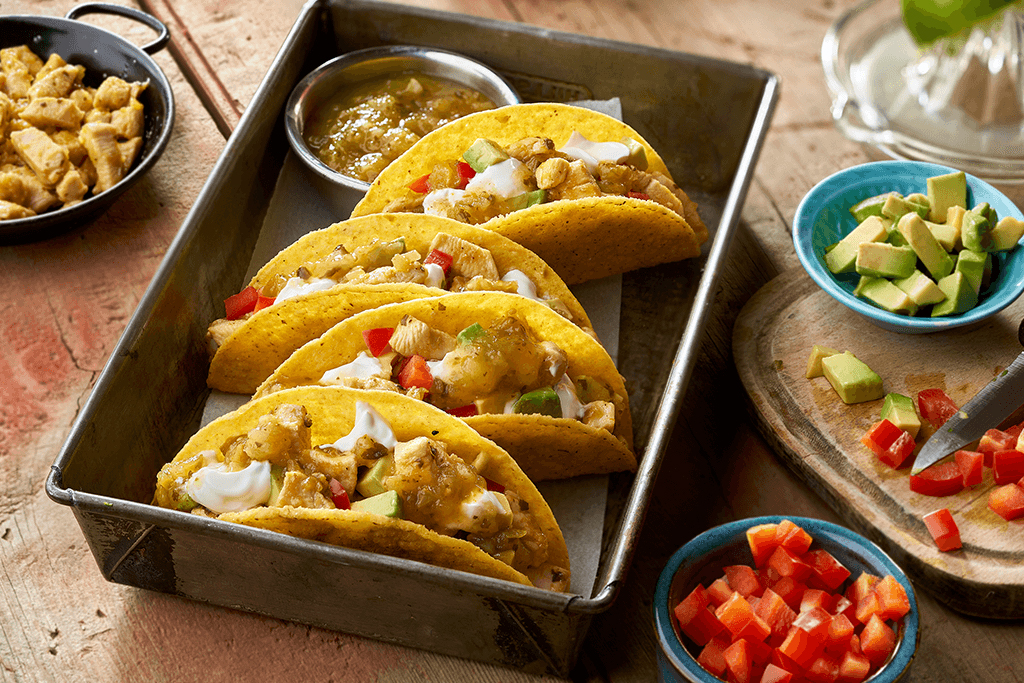Tacos au poulet à la salsa verde