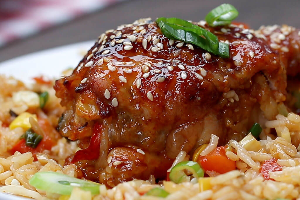 Fried Rice Stuffed Chicken