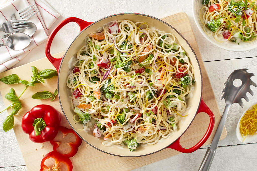 One Pot Spaghetti Primavera Recipe | Cook With Campbells Canada