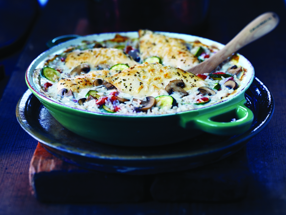 Gratin de poulet et riz à l'italienne
