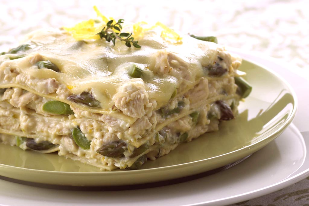 Lasagne aux asperges et au poulet
