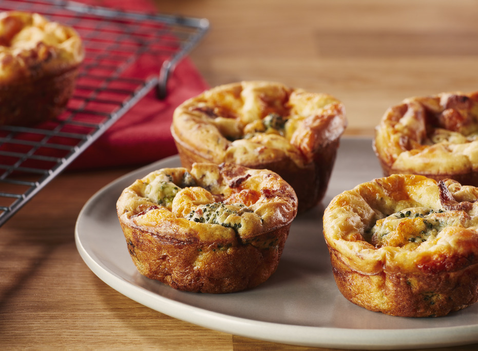 Mini Cheddar, Broccoli & Bacon Quiches Recipe | Cook With Campbells Canada