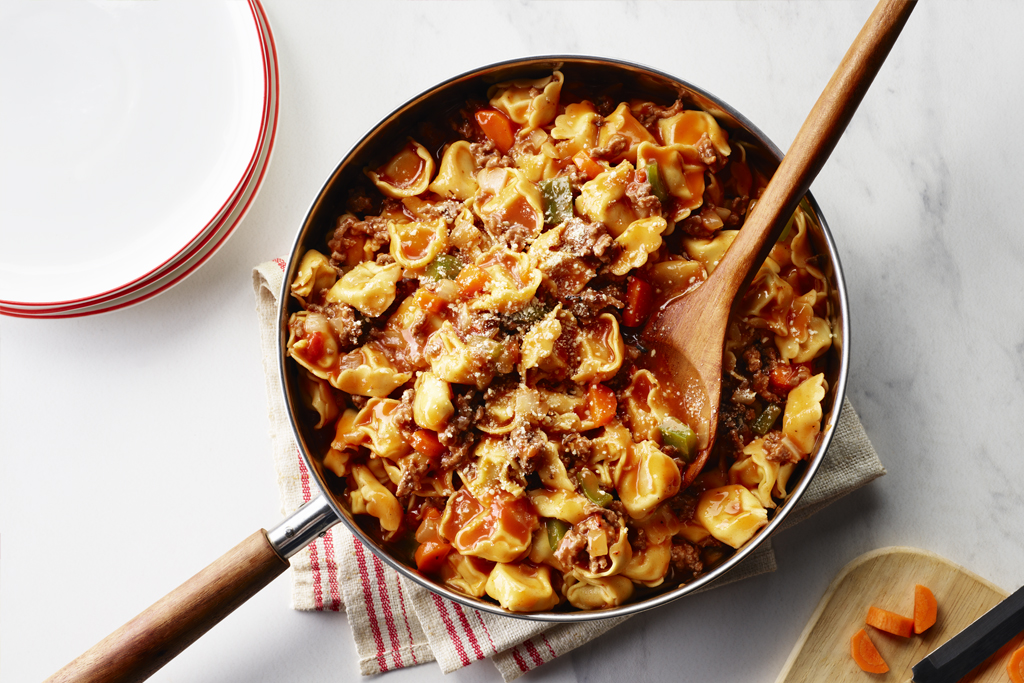 OnePot Tortellini and Meat Sauce Recipe Cook With Campbells Canada
