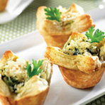 Spinach, Crab & Artichoke Mini Tarts