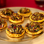 Caramelized Brussels Sprout & Bacon Pizzettes