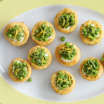 Pea, Goat Cheese & Fresh Mint Tartlets