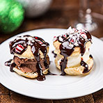 Holiday Chocolate Mint Profiteroles