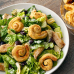 Chopped Caesar Salad with Puffed Croutons