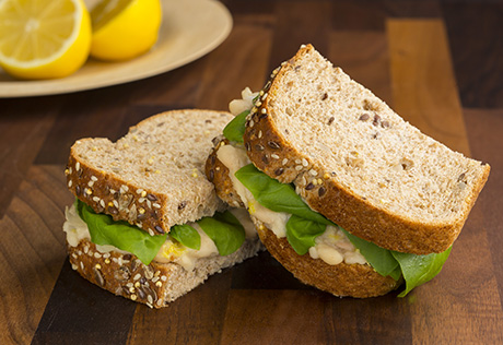 Mashed White Bean & Basil Sandwich