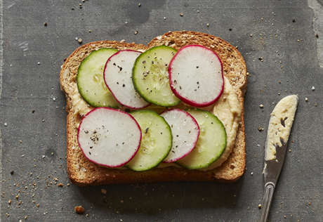 Hummus Veggie Toast