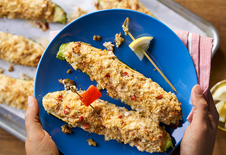 Chicken Alfredo Zucchini Boats