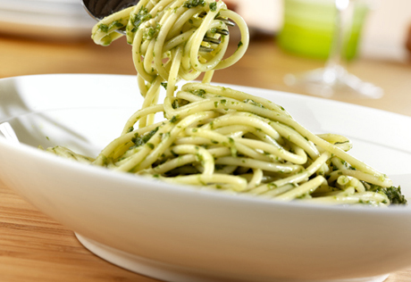 Spaghetti with Basil Pesto Sauce
