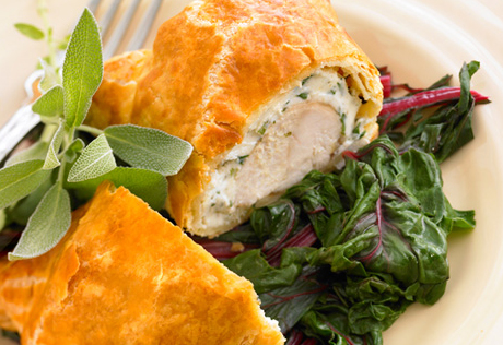Chicken Pastry - Chicken Pot Pies in Puff Pastry Shells - Add a generous amount of salt and pepper and ½ stick of butter.