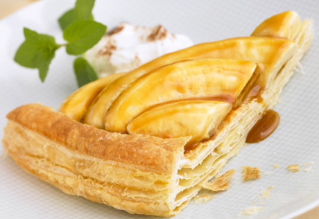 Bananas Foster over Puff Pastry