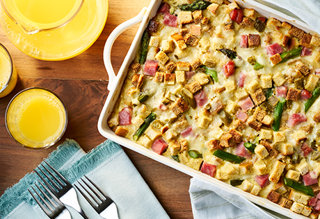 Ham and Asparagus Strata