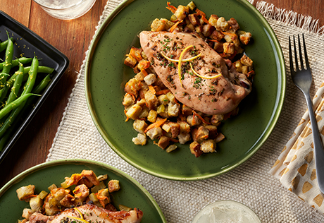 Lemon Honey Chicken and Stuffing