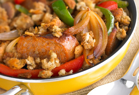 Skillet Sausage and Stuffing