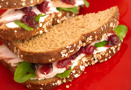 Cranberry Turkey with Arugula Sandwiches