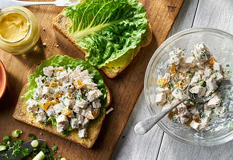 Open-Faced Apricot Chicken Salad Sandwiches