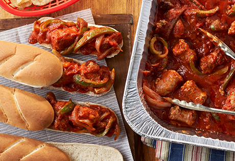 Sausage & Peppers for a Dozen