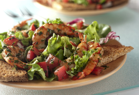 Tuscan Shrimp Salad with Toast Points