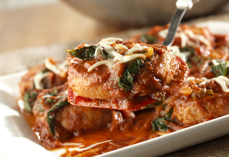 Skillet Pork Chops Florentine