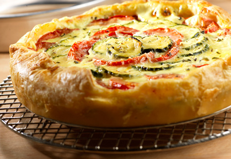 Zucchini, Tomato & Mozzarella Tart