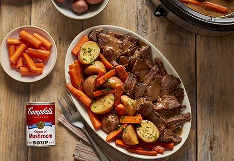 What is a recipe for making pot roast with onion soup mix?