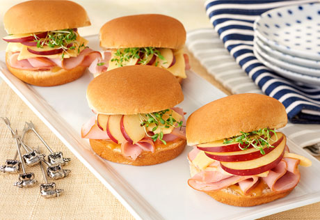 Ham, Havarti & Apple Sliders