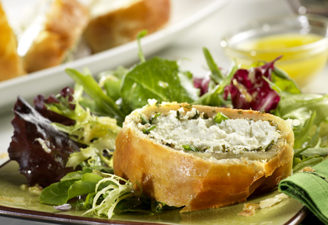 Herbed Chèvre en Croûte with Salad Mesclun