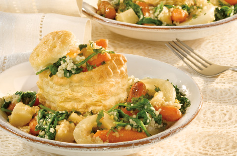 Roasted Winter Vegetable Ragoût in Pastry Shells