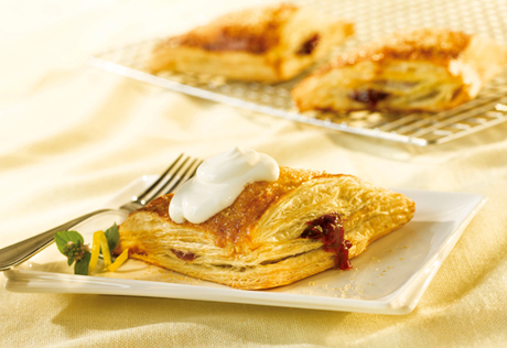 Sparkling Raspberry Turnovers with Lemon Crème Fraîche