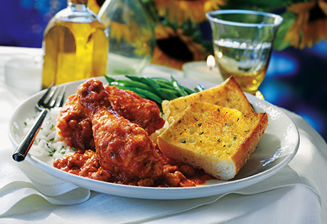 Chicken Italiano with Garlic Bread